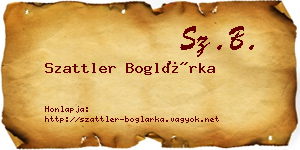 Szattler Boglárka névjegykártya